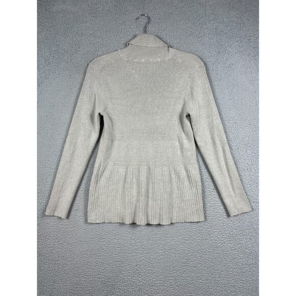 Soft Surroundings Womens Size M Pullover Turtle Neck Gray Ribbed Sweater - Picture 2 of 13